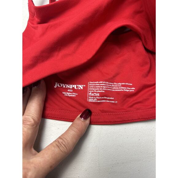 JoySpun Smoothing TShirt Bra Womens Sz 40D Red Lightly Lined Underwire Racerback - Picture 7 of 8